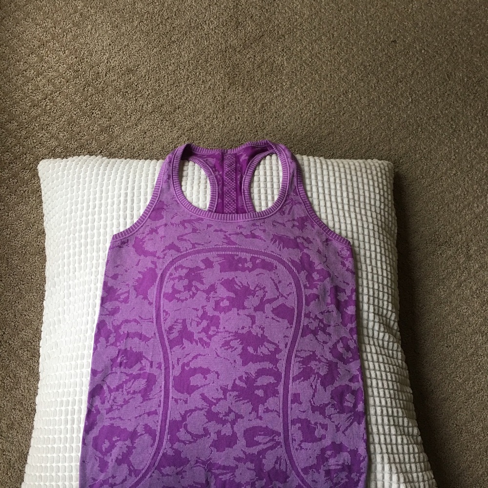 Purple Lululemon Dri fit tank.
